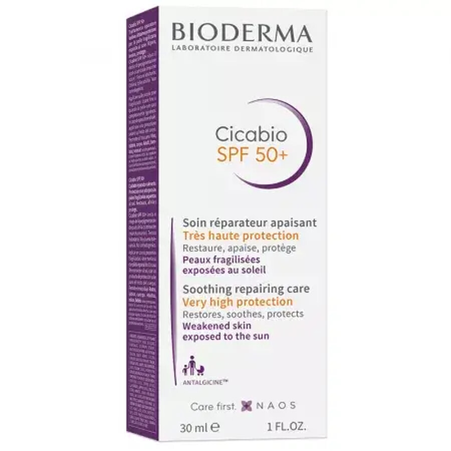 Bioderma Cicabio Crema pentru piele pigmentata SPF 50+, 30 ml