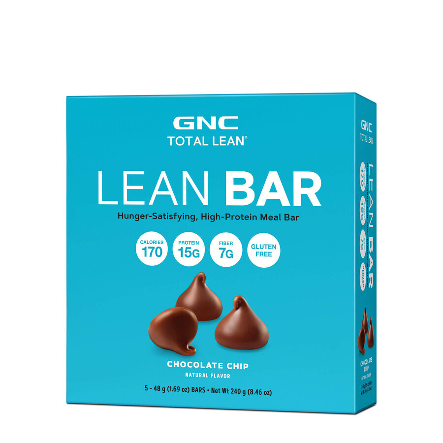 Gnc Total Lean Lean Bar, Baton Proteic, Cu Aroma De Fulgi De Ciocolata, 5х48 G