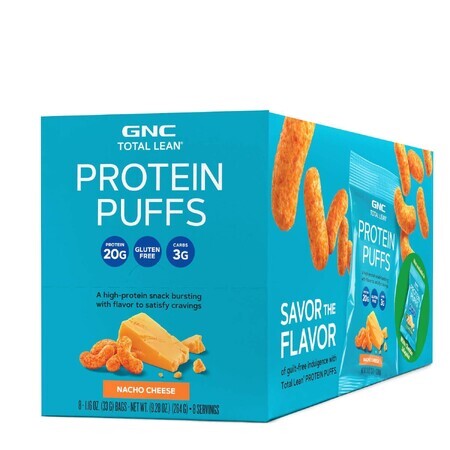 Gnc Total Lean Protein Puffs, Pufuleti Proteici Cu Aroma De Nacho Cheese, 33 G