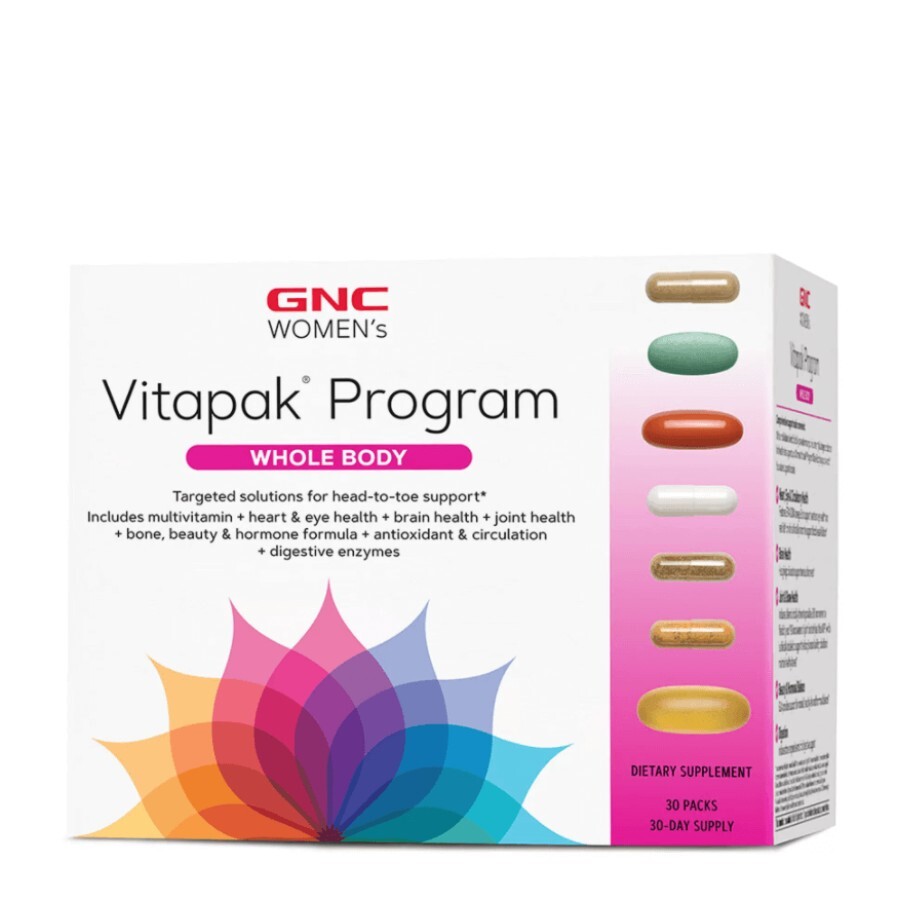 Gnc Women's Ultra Mega Whole Body Vitapak Program, Complex De Multivitamine Pentru Sustinerea Intregului Organism, 30 Pachetele