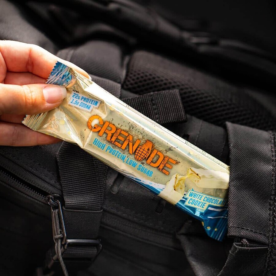 Grenade High Protein, Low Sugar Bar White Chocolate Cookie, Baton Proteic Cu Aroma De Biscuiti Cu Ciocolata Alba, 60 G