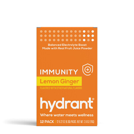 Hydrant Immunity, Electroliti Cu Aroma De Lamaie Si Ghimbir, 6,3 Grame