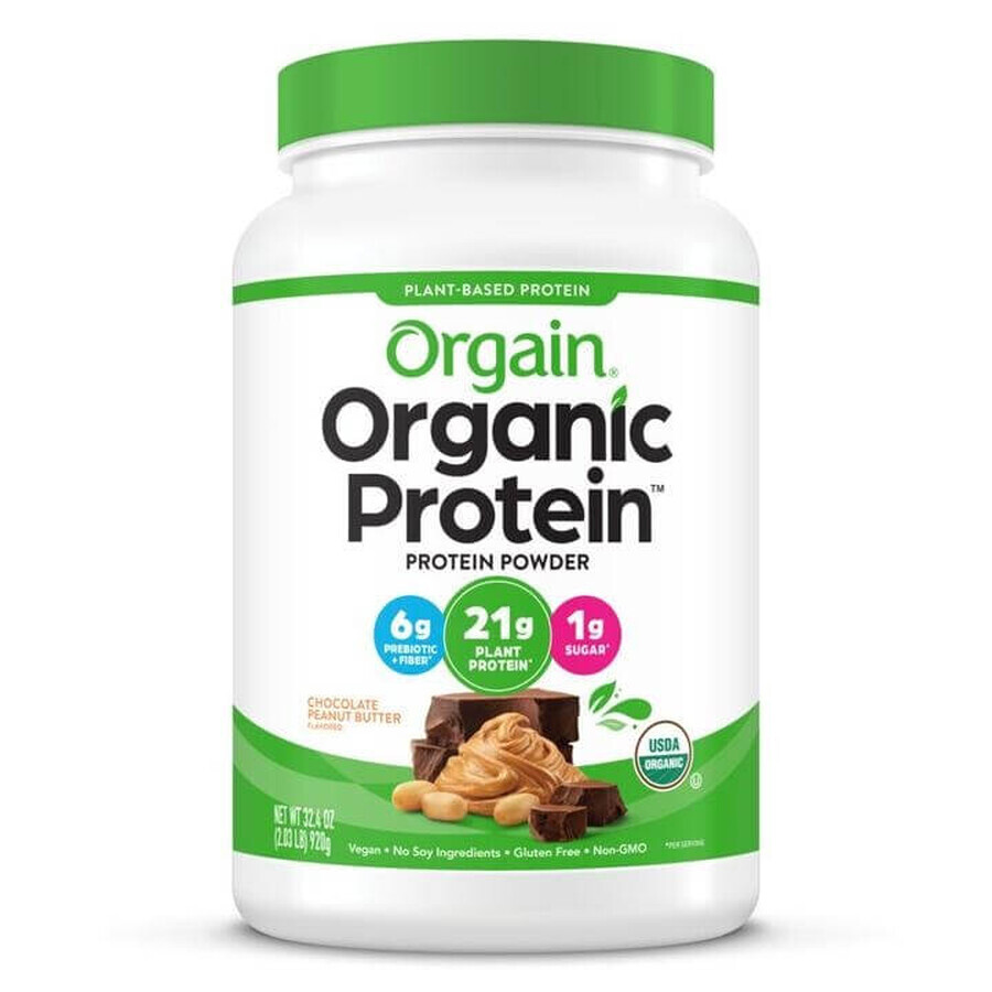 Orgain Organic Protein Proteina Vegetala Cu Aroma De Ciocolata Si Unt De Arahide, 920 G