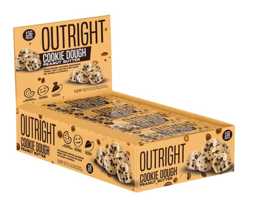 Outright Cookie Dought Peanut Butter, Baton Proteic Cu Aroma De Biscuiti Cu Ciocolata Si Unt De Arahide, 60 G