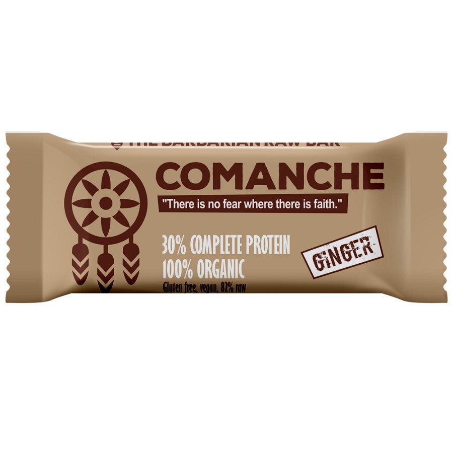 Baton proteic bio cu ghimbir Comanche, 50 gr, The Barbarian