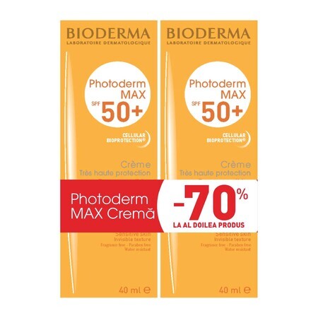Crema Photoderm MAX 50+, 2x40 ml, Bioderma (70% reducere la al 2-lea produs)