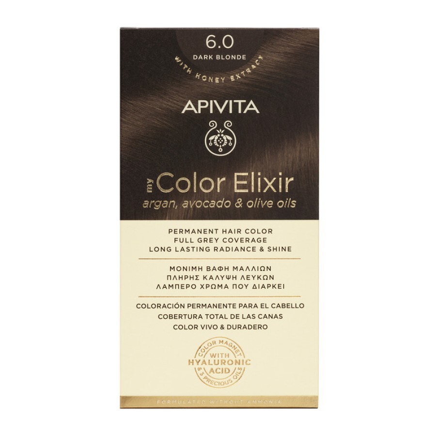 Vopsea pentru par My Color Elixir, nuanta 6.0, Apivita