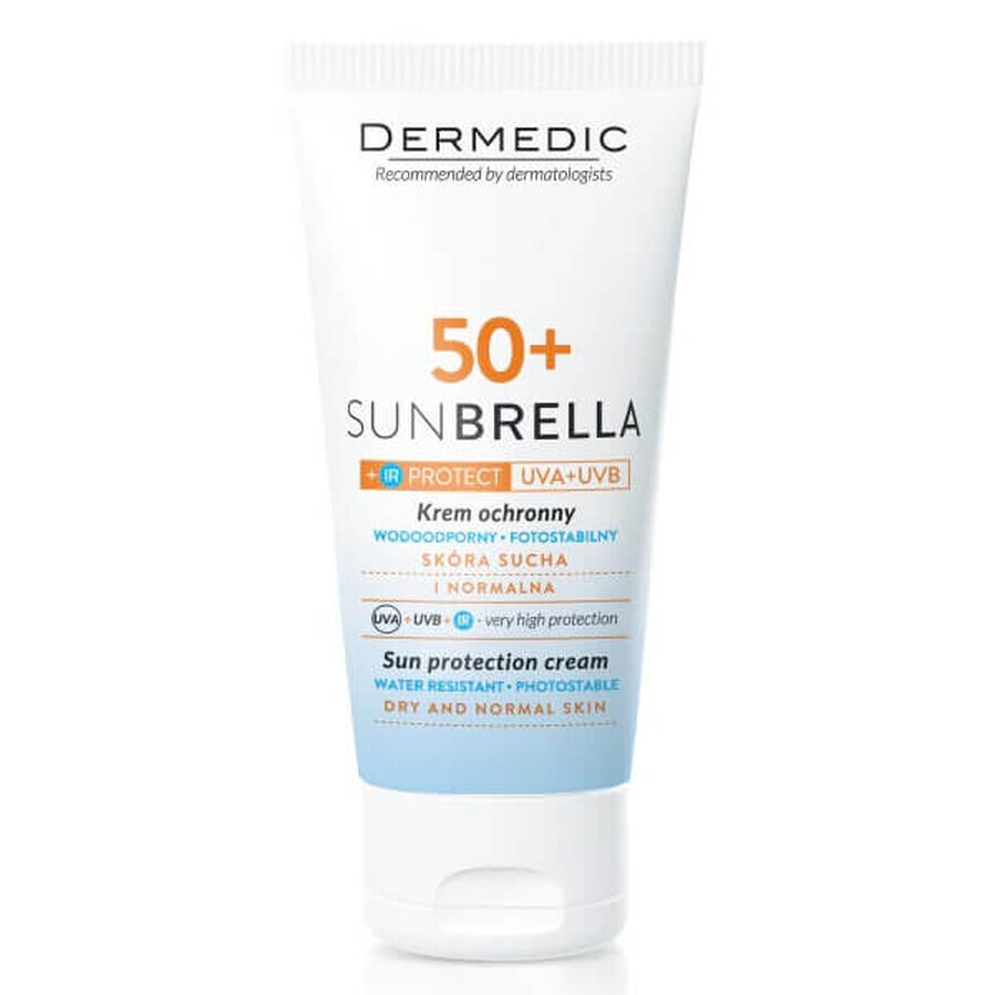 Crema protectie slara SPF 50+ ten normal-uscat si piele sensibila Sunbrella, 50 g, Dermedic