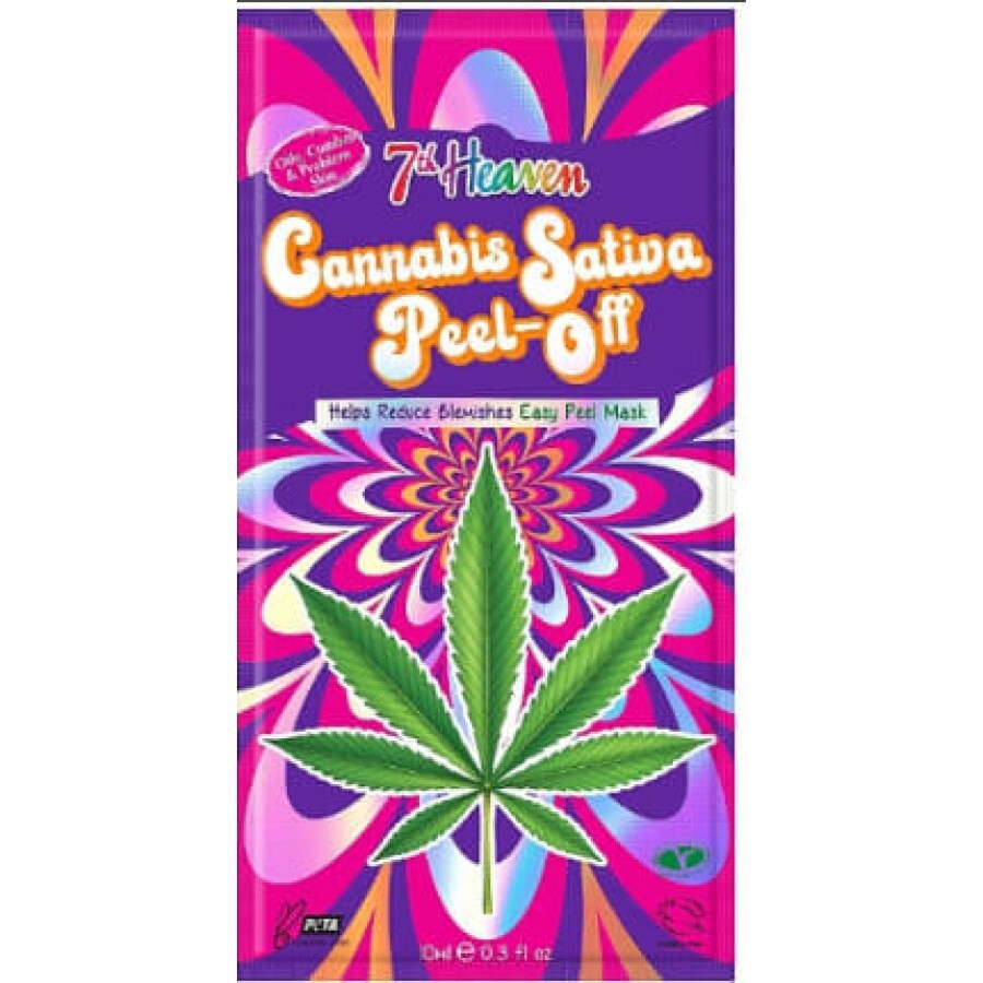 7th Heaven Mască exfoliantă cu Cannabis sativa pentru față, 1 buc