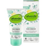 Alverde Naturkosmetik Cremă de față cu hamamelis 24h sensitive, 50 ml