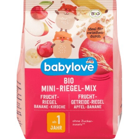 Babylove Baton de fructe mix organic mini 1 an, 100 g