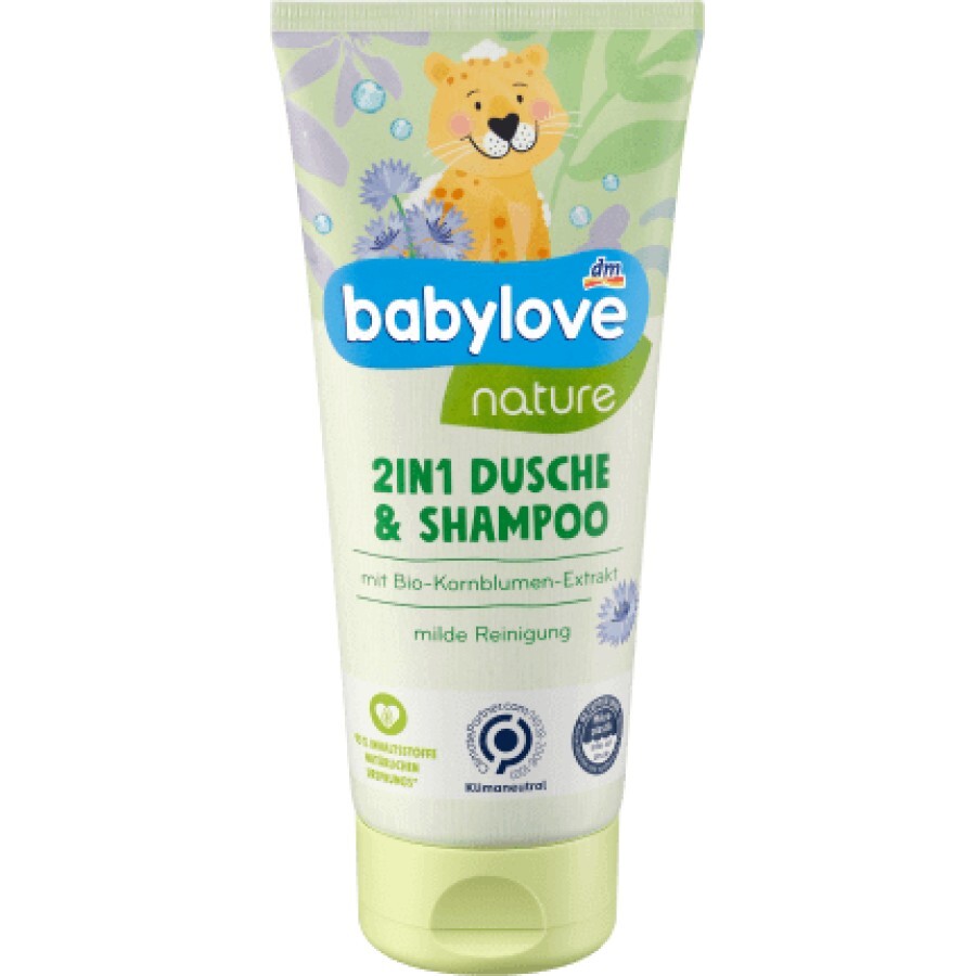 Babylove nature 2în1 gel de duș și șampon, 200 ml