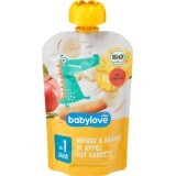 Babylove Pouches de mango cu banană și morcov ECO, 12+, 100 g