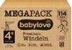 Babylove Premium scutece bebeluși, mărimea 4+, 9-15 Kg, 114 buc