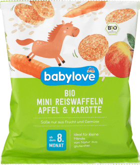 Babylove Rondele de orez cu mar si morcov, 8+, 35 g