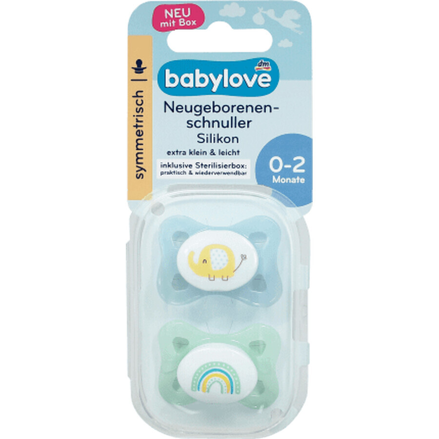 Babylove Suzetă simetrică pentru nou-născuți 0-2 luni, 2 buc