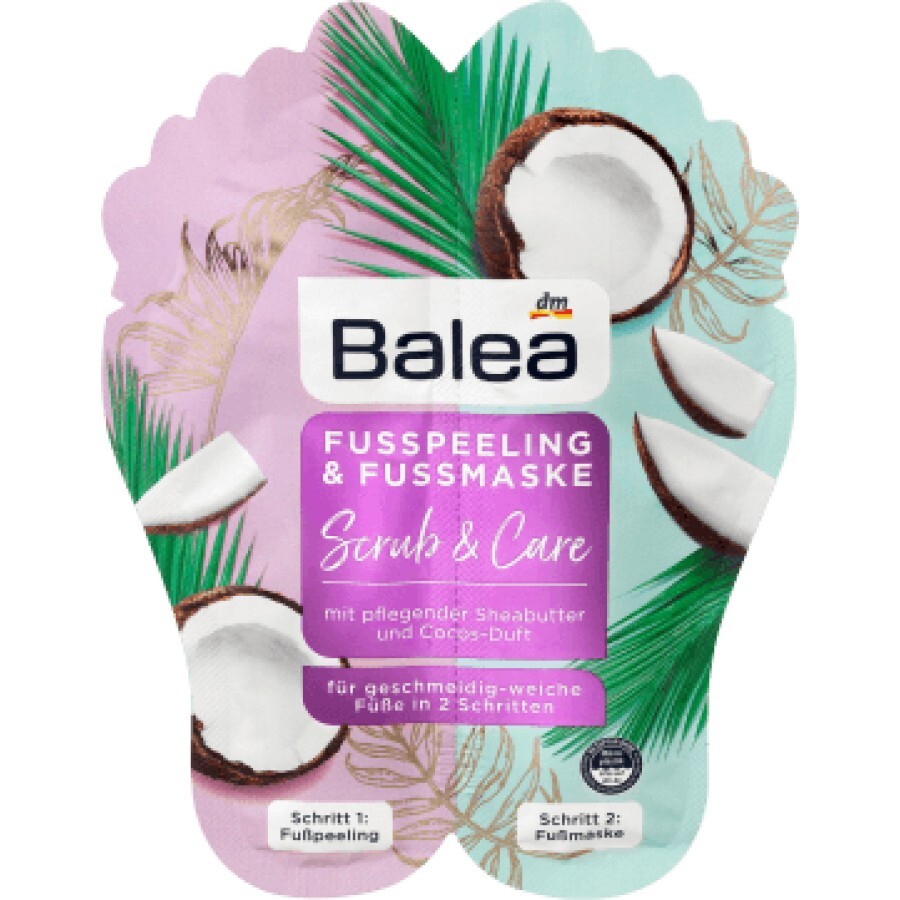 Balea Masca & peeling pentru picioare 2x10ml, 20 ml