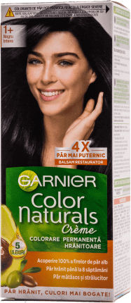 Color Naturals Vopsea de păr permanentă 1+ negru intens, 1 buc