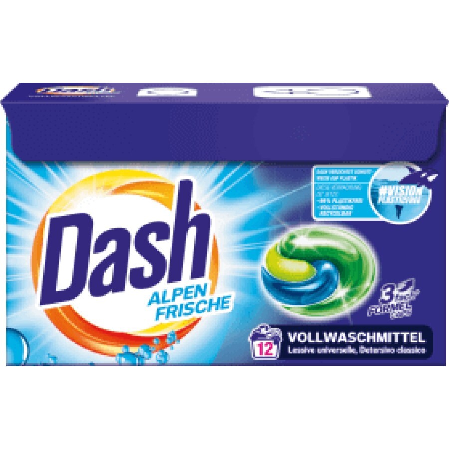 Dash Detergent rufe capsule 3in1 Alpen Frische, 12 buc