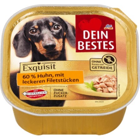 Dein Bestes caserlă hrană pentru câini cu 60% pui, 300 g