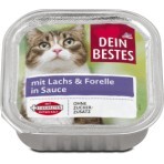Dein Bestes caserolă hrană umedă pentru pisici somon &păstrav, 100 g