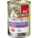 Dein Bestes conservă hrană umedă pentru pisici somon&păstrăv în sos, 400 g