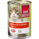 Dein Bestes conservă hrană umedă pentru pisici vită&curcan în sos, 400 g