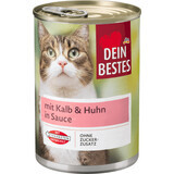 Dein Bestes conservă hrană umedă pentru pisici, cu vita& pui în sos, 400 g