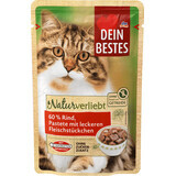 Dein Bestes Hrană umedă pentru pisici cu 60% carne de vită, 85 g