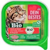 Dein Bestes Hrană umedă pentru pisici ECO cu vită, mazăre și ulei de rapiță, 100 g