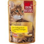 Dein Bestes pliculeț hrană umedă pentru pisici carne de pasăre&ou, 85 g