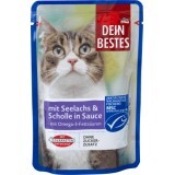 Dein Bestes pliculeț hrană umedă pentru pisici somon &cambie, 100 g