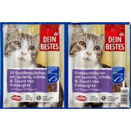 Dein Bestes snack pentru pisici cu somon și cambie, 50 g