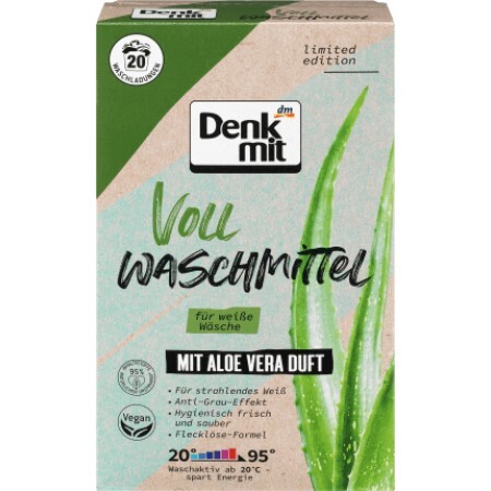 Denkmit Detergent pudră pentru rufe albe aloe vera, 20 Spălări