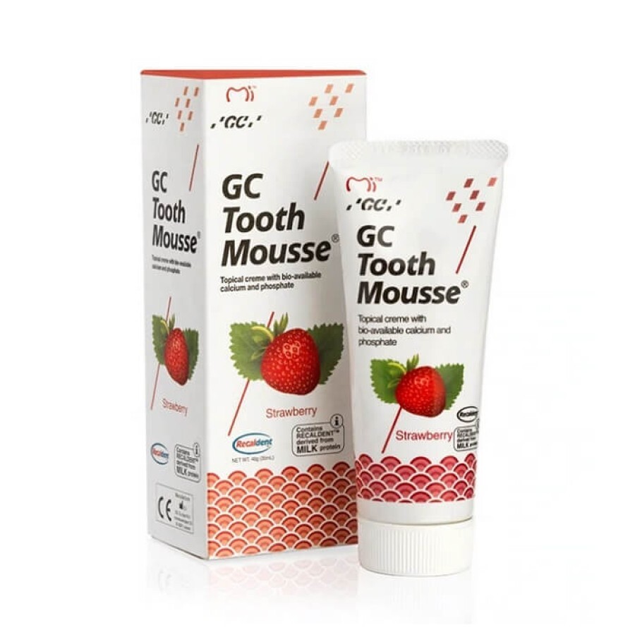 Crema topica pe baza de apa cu aroma de capsuni Tooth Mousse, 40 g, GC recenzii