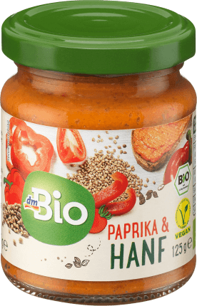 DmBio Pastă vegetală din ardei,pastă tomate și cânepă, 125 g