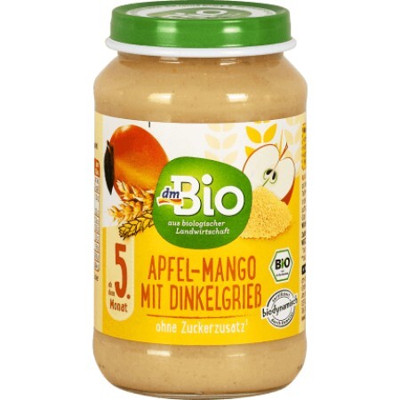 DmBio Piure  măr și mango 5+, 190 g