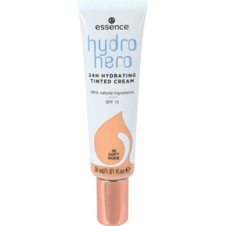 Essence Cosmetics hydro hero 24h cremă hidratantă colorată 10 Soft Nude, 30 ml