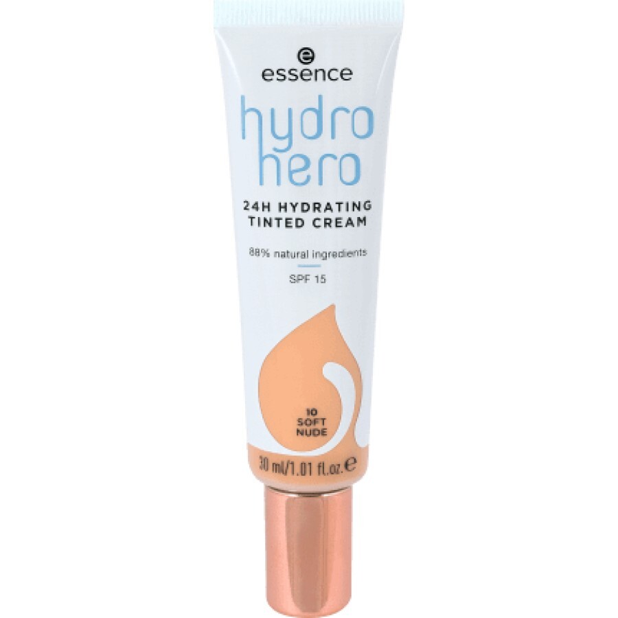 Essence Cosmetics hydro hero 24h cremă hidratantă colorată 10 Soft Nude, 30 ml