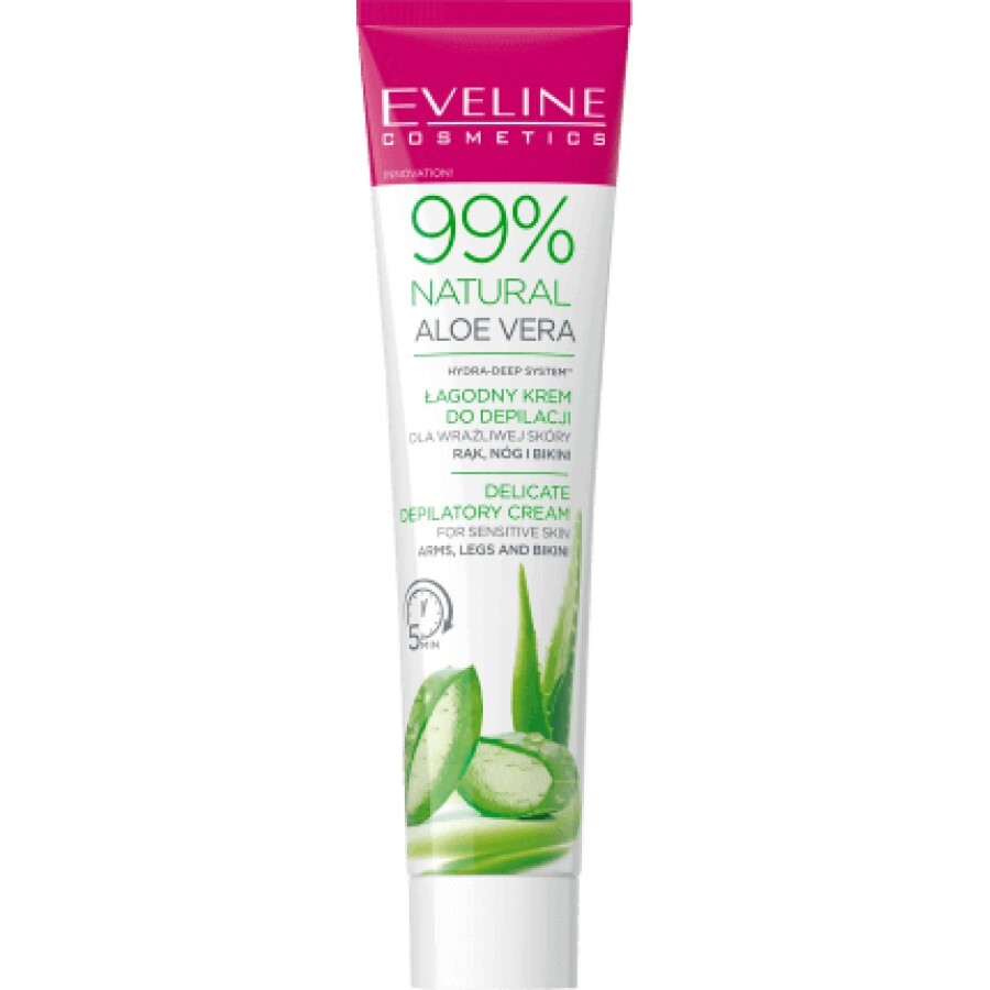 Eveline Cosmetics Cremă depilatoare cu 99% natural aloe vera, 125 ml