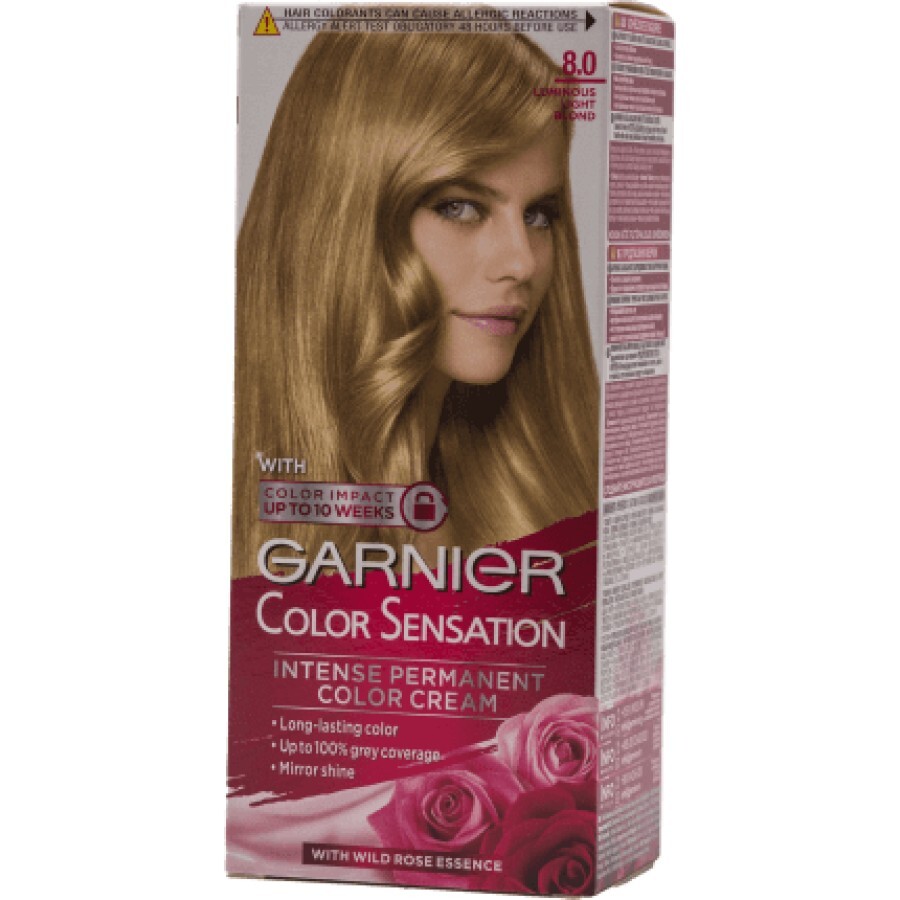 Garnier Color Sensation Vopsea permanentă 8.0 blond deschis, 1 buc