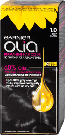 Garnier Olia Vopsea de păr permanentă fără amoniac 1.0 negru, 1 buc