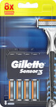 Gillette Rezerve aparat de ras sensor 3, 8 buc