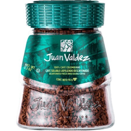 Juan Valdez Cafea solubilă liofilizată decofeinizată, 95 g