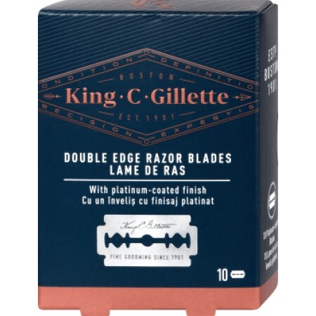 King C. Gillette Lame de ras cu dublu tăiș, 10 buc
