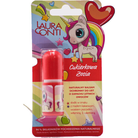 Laura Conti Balsam de buze protector natural cu aromă de fructe, 1 buc
