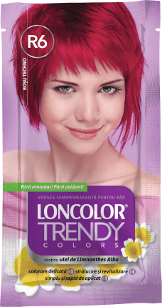 Loncolor TRENDY Vopsea semipermanentă techno red R6, 1 buc