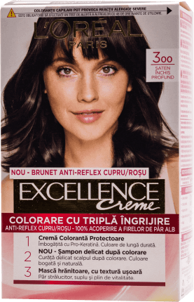 Loreal Paris  EXCELLENCE CREME Vopsea de păr permanentă cu amoniac 3, 1 buc