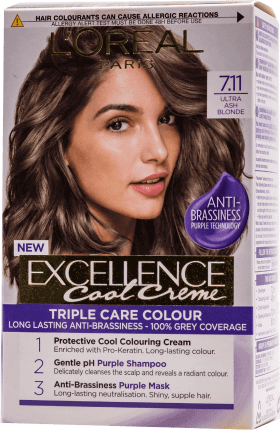 Loreal Paris  EXCELLENCE CREME Vopsea de păr permanentă cu amoniac 7.11, 1 buc