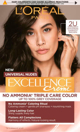 Loreal Paris  EXCELLENCE CREME Vopsea permanentă 2U darkest brown, 1 buc